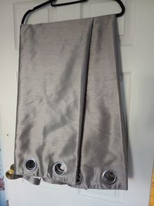 Silver Grey Satin Curtains (lined)