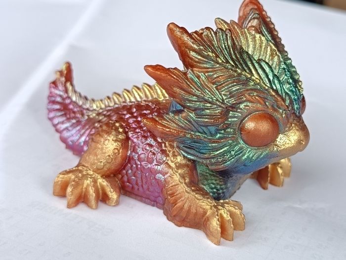 Handmade Iridescent Resin Dragon Figurine
