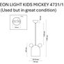 2 x Ceiling lights and 1 x wall lamp ODEON LIGHT KIDS MICKEY Image 4