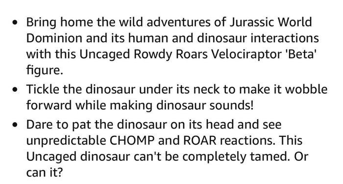 Jurassic World Dominion Uncaged Rowdy Roars Velociraptor Beta Dinosaur Action Figure, Toy Gift with Interactive Motion and Sound Touch Response