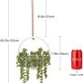 2pcs Artificial Succulents Hanging Plants 12.2'' Fake String of Pearls in Pot with 8.3'' Lanyard for Indoor Outdoor Wall Decor Image 2