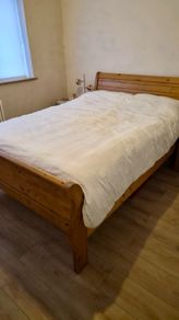 oak sleigh bed