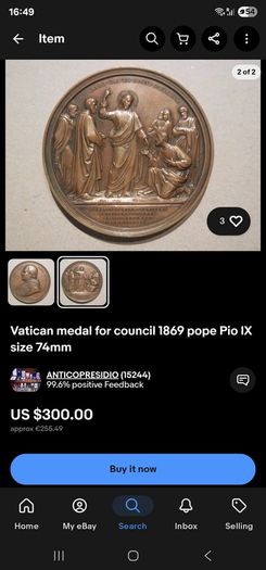 medal order.  Vatican Pivs pont rare