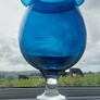 Stunning Vintage Oversized Hand-Blown Glass Brandy Balloon Vase With a Turnover Rim, In a Fantastic Petrol Blue with a Clear Stem and Foot, Perfect as a Hurricane-Style Candle Holder Image 5