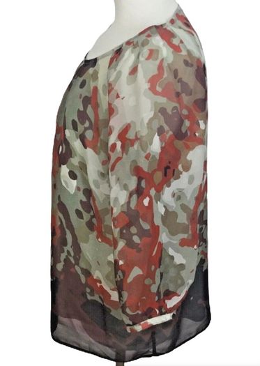 Autograph M&S Ladies Brown/Orange Chiffon Top / Blouse attached Vest Uk 14 includes post