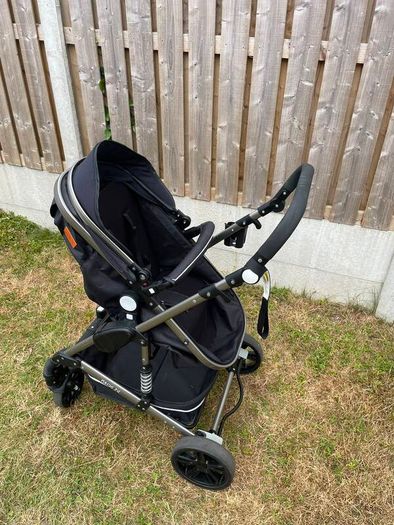 Magic ZC 3 in 1 Pushchair Pram Travel System, Baby Stroller 3 in 1 with Reversible Two Pushing Modes, Newborn Infant Carriage One-Click Folding, Toddler Buggy Aluminum Frame (739 Black)