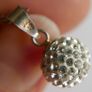 Vintage Sterling Silver Round CZ ball Pendant Chain Necklace (L18" - 3,02g) Image 6