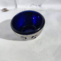 Silver Plate 25 Th Anniversary With The Blue Glass Insert