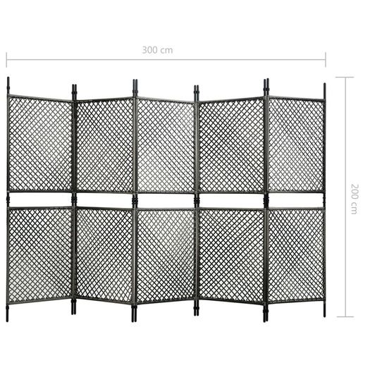 Fence Panel Poly Rattan 3x2 m Anthracite