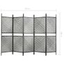 5-Panel Room Divider Poly Rattan Anthracite 300x200 cm Image 2