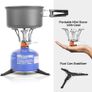 Camping Stove with Fuel Can Stabilizer, Portable Windproof Camping Gas Stove with Carry Case, Mini Foldable Gas Tank Tripod, Pocket Stove Perfect for Camping, Hiking and Trekking Image 2
