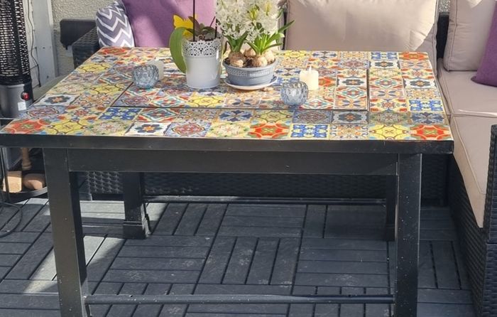 Mosaic Table with fire pit