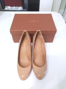 Coach Nude Patent Leather Wedges