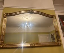 Gilt and Antique Glass Over Mantle Mirror