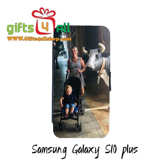 Samsung Galaxy 10 Plus personalised leather flip case cover with your photo or image