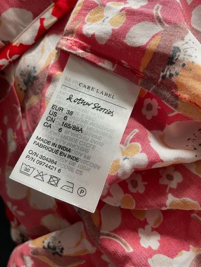 dress mini & Other Stories Printed Scallop Wrap Mini Dress Women's Red Floral size 10