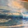 Large Hand Painted Oil on Canvas - Seascape with Seagulls Image 6
