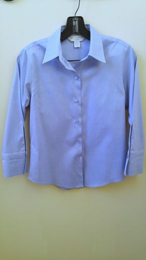 Non-iron Blue Shirt 3/4 Sleeves Size S