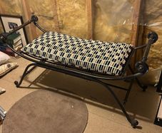 Cast iron bench with cushion made to measure