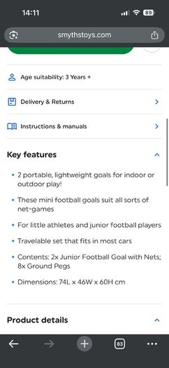 Junior Football Goal