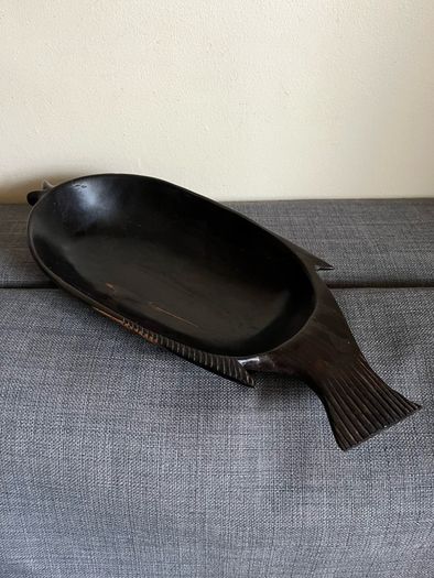 Hand carved ebony wood bowl