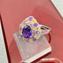 African Amethyst, Citrine & Rhodolite Garnet Ring Image 5