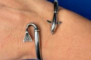 Sterling Silver Dolphin Cuff Bracelet
