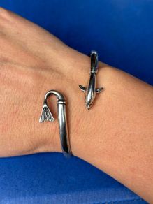 Sterling Silver Dolphin Cuff Bracelet