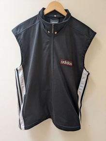 Vintage Adidas Popper Sleeveless Vest Top large