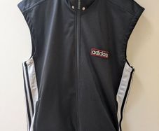 Vintage Adidas Popper Sleeveless Vest Top large