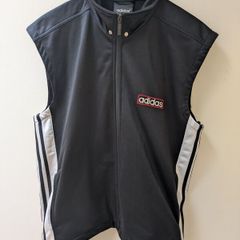 Vintage Adidas Popper Sleeveless Vest Top large
