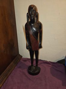 Large carved wooden African Hunter Statue