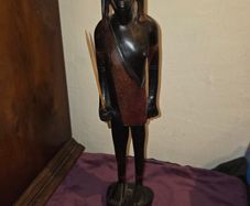 Large carved wooden African Hunter Statue