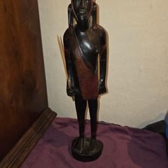 Large carved wooden African Hunter Statue
