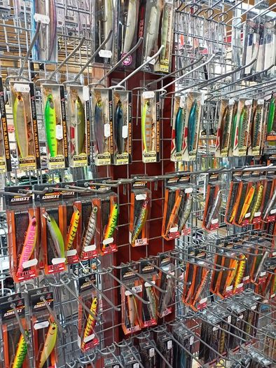 Fishing bait rods lines reels waders lures feeds jackets rod holders and other fishing gear