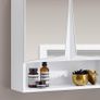 Mirror cabinet modern design  has 2 mirrored doors and an open storage compartment Image 2