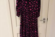 Scamp &amp; Dude black pink stars tie neck maxi dress size 10