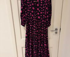 Scamp & Dude black pink stars tie neck maxi dress size 10