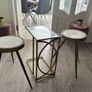 Gold Accent Table Set , Elegant 3-Piece Accent Table Set Image 2