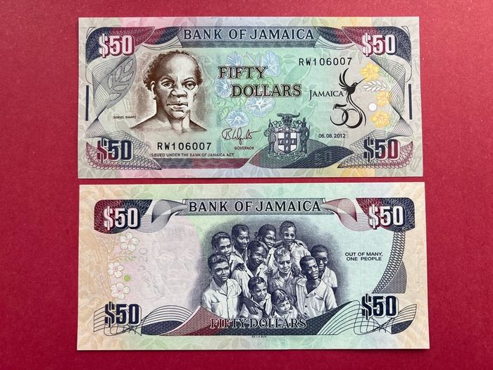 Jamaica  50 Dollars  2012  Jamaica's Golden Juiblee  Commemorative Issue . ( Uncirculated )
