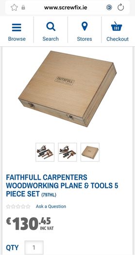 Faithfull Carpenters Woodworking Planes & Tools 5 Piece Set