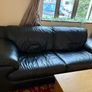 Black Leather 3 seater couch Image 3