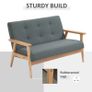2 Seater Sofa with Armrests and Wood Legs Image 4