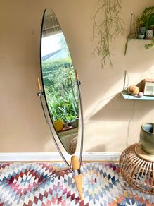 Rare Vintage 80's Japanese Floor Mirror, Dulton, Free Standing, Full Length