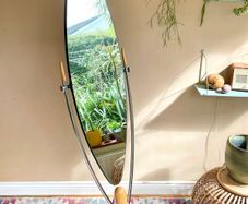 Rare Vintage 80's Japanese Floor Mirror, Dulton, Free Standing, Full Length