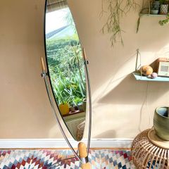 Rare Vintage 80's Japanese Floor Mirror, Dulton, Free Standing, Full Length