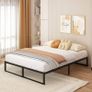 Small Double Bed Frame 120x190 cm Metal Platform Bed Small Double Steel Slat Support, Easy Assembly, Noise Free, No Box Spring Needed, 36cm High, Black Image 6