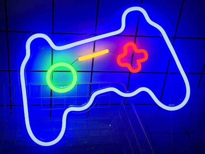Game Neon Sign(16"x10.8"),Cisteen Gamepad Neon Light Sign with Acrylic Board, USB Powered Led Wall Light Decorations,Gaming Neon Lights for Bedroom,Game Room,Man Cave,Bar,Party
