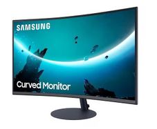Samsung T55 Curved Monitor, 32 Inch, 1000R, 75hz, 4ms, 1080p, Dark Blue Grey
