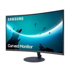 Samsung T55 Curved Monitor, 32 Inch, 1000R, 75hz, 4ms, 1080p, Dark Blue Grey
